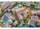 Aerial view of the property highlighting the pool, covered patio, and backyard at 2785 Rosenhearty Dr, Henderson, NV 89044