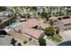 Attractive backyard with a pool, covered patio, and mature trees, offering a serene and inviting outdoor space at 2785 Rosenhearty Dr, Henderson, NV 89044