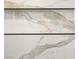 Close-up of custom marble-look shower niche with black trim at 2917 Golf Links Dr, Las Vegas, NV 89134