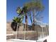 Exterior backyard showcasing the trees, landscape, fence, and the clear blue sky at 3480 E Hacienda Ave, Las Vegas, NV 89120