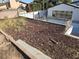 A spacious backyard, enclosed by a chainlink fence with direct access to the pool at 3480 E Hacienda Ave, Las Vegas, NV 89120