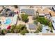 Aerial view of the property showcasing its layout, large lot, neighboring homes, and community at 4205 Thicket Ave, North Las Vegas, NV 89031