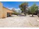 Large backyard featuring a covered patio, mature trees, a shed, and plenty of space for outdoor activities at 4205 Thicket Ave, North Las Vegas, NV 89031