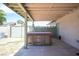 Back patio featuring a private hot tub and ample space for relaxation and outdoor living at 4409 Rosebank Cir, Las Vegas, NV 89108