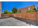 Private backyard with a brick wall and brick pavers for a clean aesthetic at 4535 Mission Meadow Cir, Las Vegas, NV 89139