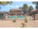 Community pool surrounded by secure fencing, set against a backdrop of trees and clear skies at 4648 Krissylouise Way, Las Vegas, NV 89121