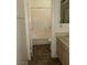 Simple bathroom featuring a shower-tub combo, toilet, and vanity with a mirror, designed for functionality at 5024 Saint Annes Dr, Las Vegas, NV 89149