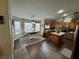 Open kitchen and dining area with stainless steel appliances and an island at 574 Desert Tortoise Way, Mesquite, NV 89027