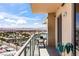 Relax on this covered balcony with views of the city and mountains in the distance at 8255 Las Vegas Blvd # 1219, Las Vegas, NV 89123