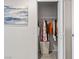 Closet with hanging storage and a laundry hamper, offering practical organization solutions at 8255 Las Vegas Blvd # 1219, Las Vegas, NV 89123