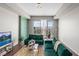 Open-concept living room featuring modern decor, comfortable seating, and a beautiful city view at 8255 Las Vegas Blvd # 1219, Las Vegas, NV 89123