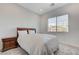 Neutral bedroom features a queen bed and a nightstand next to a window at , Henderson, NV 89011