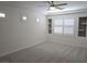 Spacious bedroom with recessed lighting, shuttered windows, and built-in shelving at 11298 Corsica Mist Ave, Las Vegas, NV 89135