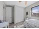 Cozy bedroom features a ceiling fan and closet space at 12525 Lylan Ridge St, Las Vegas, NV 89138