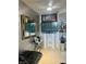 Contemporary living room featuring stylish decor and wall mirror at 200 W Sahara Ave # 3510, Las Vegas, NV 89102