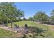 Scenic dog park with lush grass, mature trees, and inviting benches for relaxation at 209 Bellini Peak Ave, Henderson, NV 89011