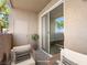 Cozy covered patio featuring comfortable seating and a view at 231 W Horizon Ridge Pkwy # 212, Henderson, NV 89012