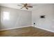 Bedroom featuring neutral paint, carpet flooring, a ceiling fan, and a window for natural light at 280 Gentry St, Overton, NV 89040