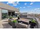 Comfortable rooftop deck with plush seating, a cozy fire pit and incredible views of the city and mountains at 40 Heron Harbour Dr, Henderson, NV 89011