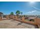 A large patio offers views of palm trees, surrounding neighborhood and blue sky at 4562 Sparwood Dr, Las Vegas, NV 89147