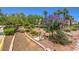 Lush landscaping along a pathway, enhancing the community's outdoor appeal and creating a serene environment at 5713 Whiteridge Ave, Las Vegas, NV 89107