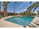 Refreshing backyard pool and spa with lush landscaping, mature trees and relaxing outdoor living space at 6315 Eldora Ave, Las Vegas, NV 89146