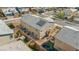 Aerial view showcasing the home's backyard with paver patio and surrounding fence at 7051 Denio Island St, North Las Vegas, NV 89084
