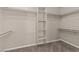 Spacious walk-in closet with carpeted floors, white walls, and open shelves and poles for hanging and storing clothes at 7411 Brittlethorne Ave, Las Vegas, NV 89131