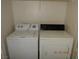A laundry room area with a white washing machine and white dryer at 75 N Valle Verde Dr # 411, Henderson, NV 89074