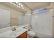 Well-maintained bathroom with a shower-tub combination, large mirror, and plenty of counter space at 7824 Faith Ct, Las Vegas, NV 89131