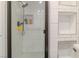 Modern shower features a glass enclosure and a built in niche for toiletries at 10744 Balsam Creek Ave, Las Vegas, NV 89144