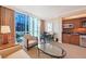 This modern hotel suite has beautiful cityscape views from the oversized windows at 145 E Harmon Ave # 919, Las Vegas, NV 89109