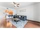 Inviting living room featuring a comfortable gray couch and modern decor at 200 W Sahara Ave # 3303, Las Vegas, NV 89102