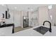Modern kitchen with stainless steel appliances, white cabinetry, and a convenient layout at 4132 Joyous St, North Las Vegas, NV 89032