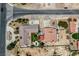 Aerial view showcasing the property's layout and proximity to other homes at 475 E Robindale Rd, Las Vegas, NV 89123