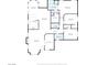 Detailed floor plan showcasing the layout of the kitchen, living room, bedrooms, bathrooms, and other rooms at 475 E Robindale Rd, Las Vegas, NV 89123