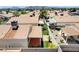 Aerial view highlighting backyard patios, low-maintenance landscaping, and privacy walls at 5043 Mascaro Dr, Las Vegas, NV 89122