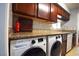 Updated kitchen with granite countertops, washer/dryer, stainless steel sink, and mosaic backsplash at 634 Oakmont Ave # 1903, Las Vegas, NV 89109