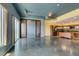 Open concept featuring concrete floors, blue and yellow walls, with sliding glass doors at 900 Las Vegas Blvd # 1209, Las Vegas, NV 89101
