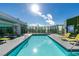 Scenic rooftop pool with views of the city skyline, complemented by cozy lounge chairs at 900 Las Vegas Blvd # 1209, Las Vegas, NV 89101