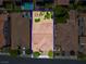 Aerial view of a two-story home with manicured backyard at 9643 Wildflower Vista Ave, Las Vegas, NV 89166