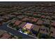 Aerial view of a two-story home with a tile roof and desert landscaping at 9643 Wildflower Vista Ave, Las Vegas, NV 89166