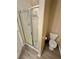 This is a bathroom with a shower and toilet at 10455 Alpine Edge Ave, Las Vegas, NV 89129