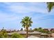 Enjoy this neighborhood view, with the Las Vegas skyline behind lush, mature palm trees at 1448 Canyon Ledge Ct, Las Vegas, NV 89117
