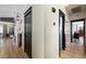 Hallway featuring modern doors and contemporary design elements at 211 Kokopelli Ct, Henderson, NV 89074