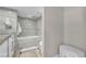 Contemporary bathroom with a sleek, tiled shower and modern fixtures at 3111 Bel Air Dr # 22B, Las Vegas, NV 89109