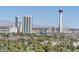 Cityscape view of Las Vegas including a golf course, city buildings, and landscape at 3111 Bel Air Dr # 22B, Las Vegas, NV 89109