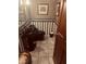 Elegant powder room with bold wallpaper and an eye-catching pedestal sink at 4178 Matterhorn Way, Las Vegas, NV 89124