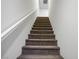 Carpeted stairway featuring a handrail for added safety and comfort at 532 Clearsable Ave, Henderson, NV 89044