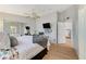Serene main bedroom showcasing a comfortable layout, ceiling fan, and closet at 8450 Alta Dr # 204, Las Vegas, NV 89145